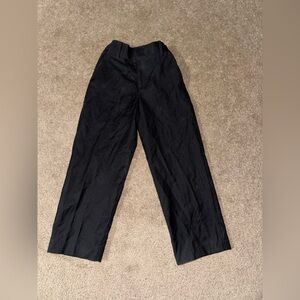 Chaps Boys Black Dress Pants Size 5 Regular Wool Blend Flat Front Adjustable